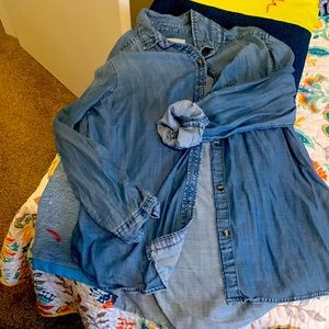 Button down chambray top